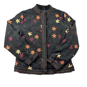 Ann Trinity Women Vintage Y2K Jacket Shacket Embroidered Fall Flowers Large I130